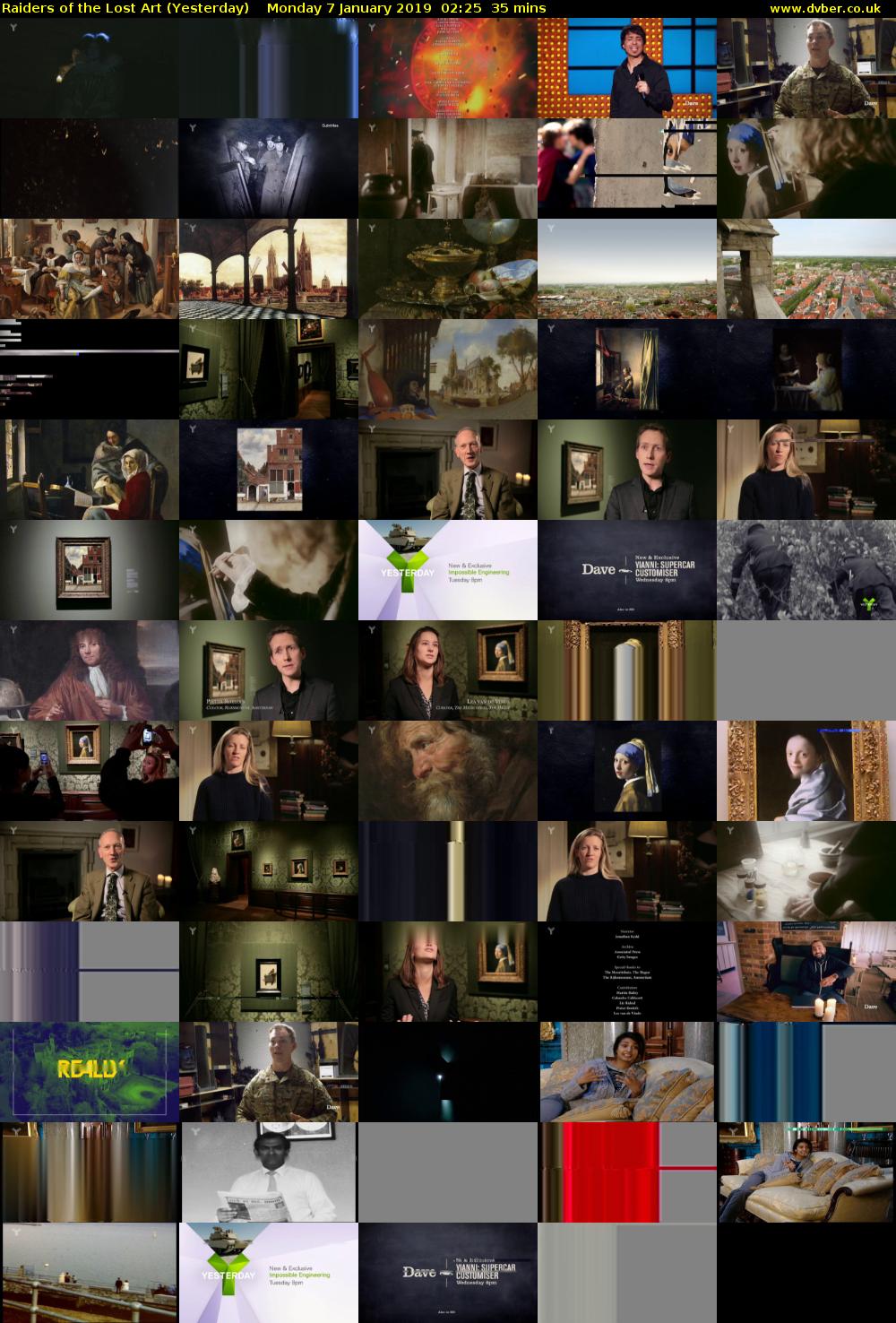 Raiders of the Lost Art (Yesterday) Monday 7 January 2019 02:25 - 03:00