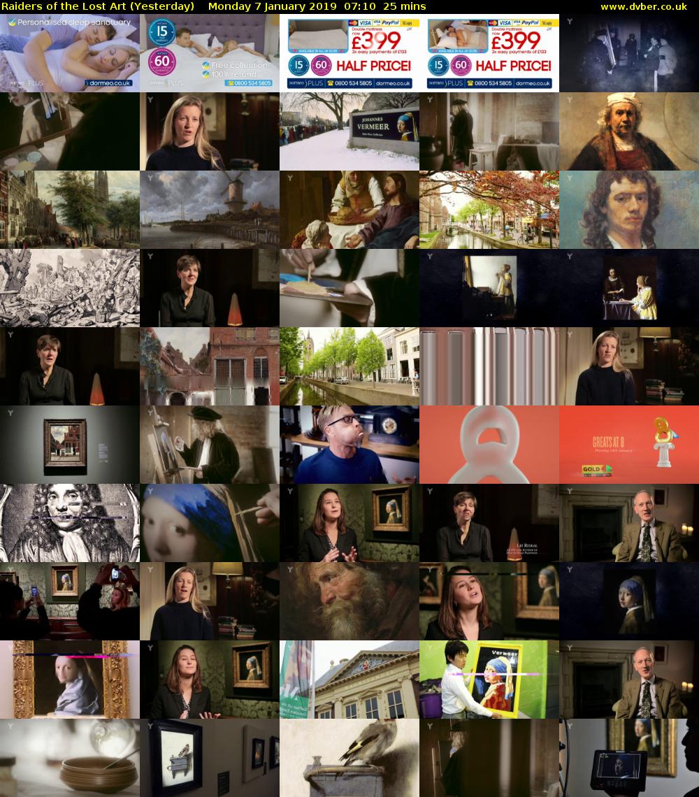 Raiders of the Lost Art (Yesterday) Monday 7 January 2019 07:10 - 07:35