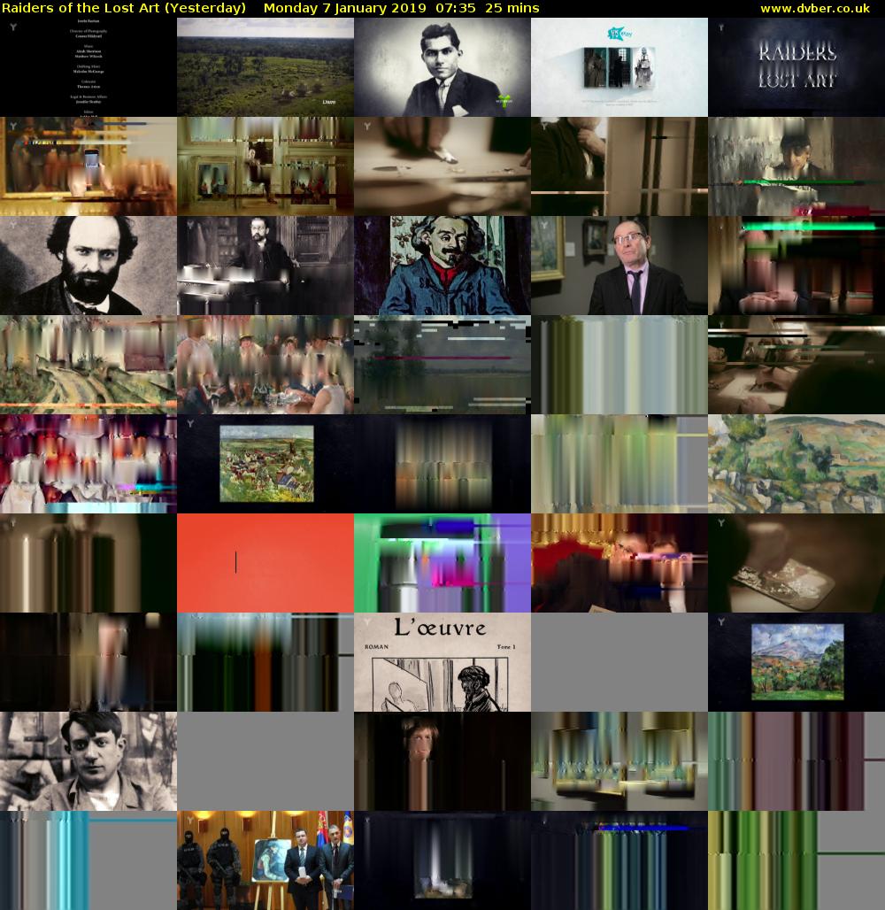 Raiders of the Lost Art (Yesterday) Monday 7 January 2019 07:35 - 08:00