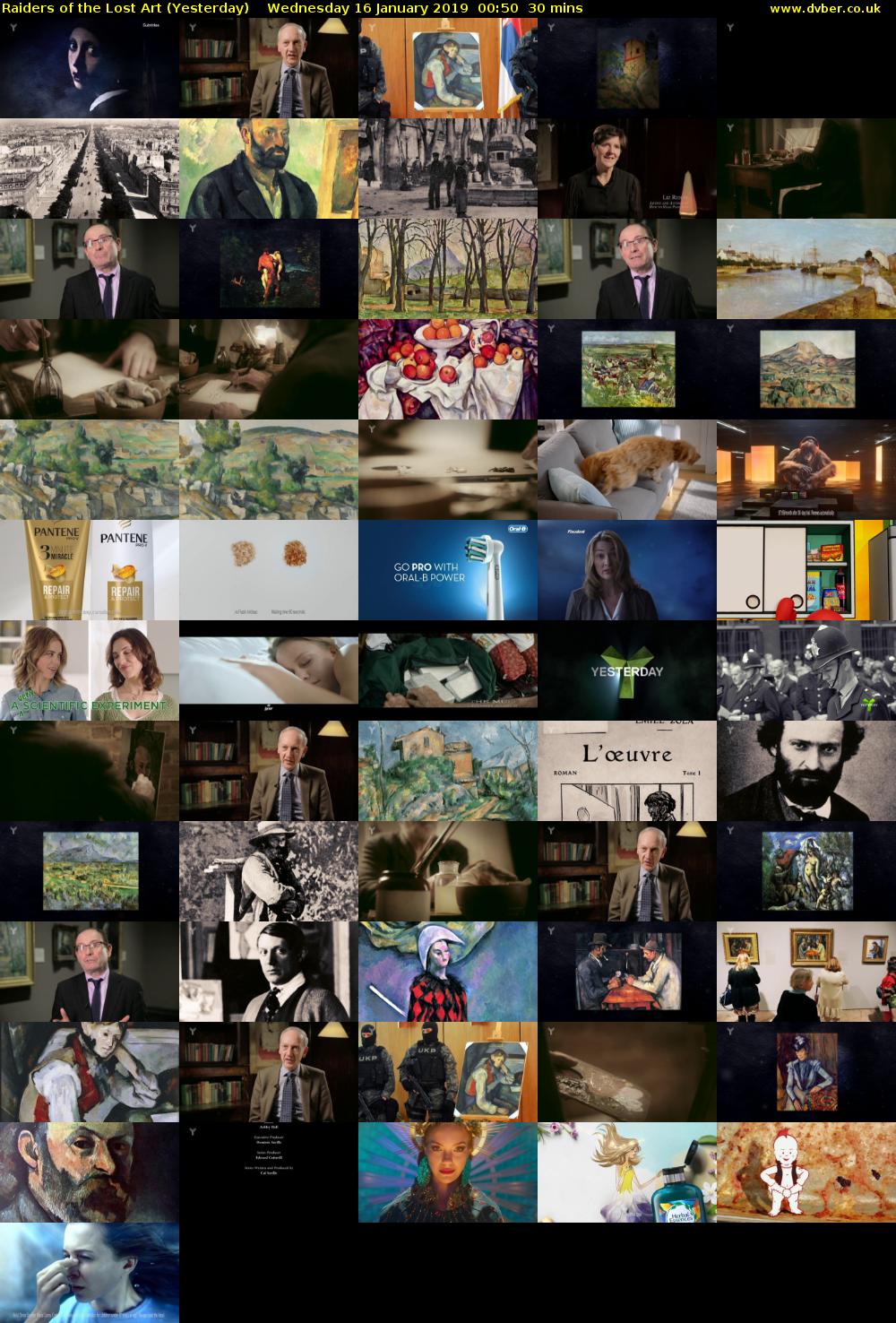 Raiders of the Lost Art (Yesterday) Wednesday 16 January 2019 00:50 - 01:20