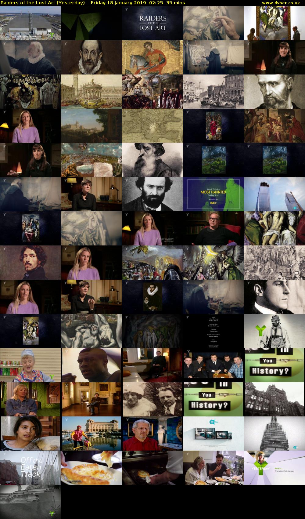 Raiders of the Lost Art (Yesterday) Friday 18 January 2019 02:25 - 03:00