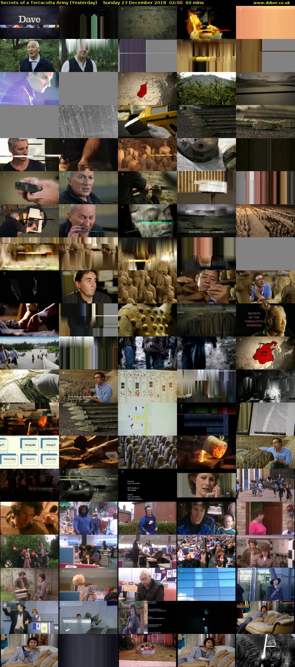 Secrets of a Terracotta Army (Yesterday) Sunday 23 December 2018 02:00 - 03:00