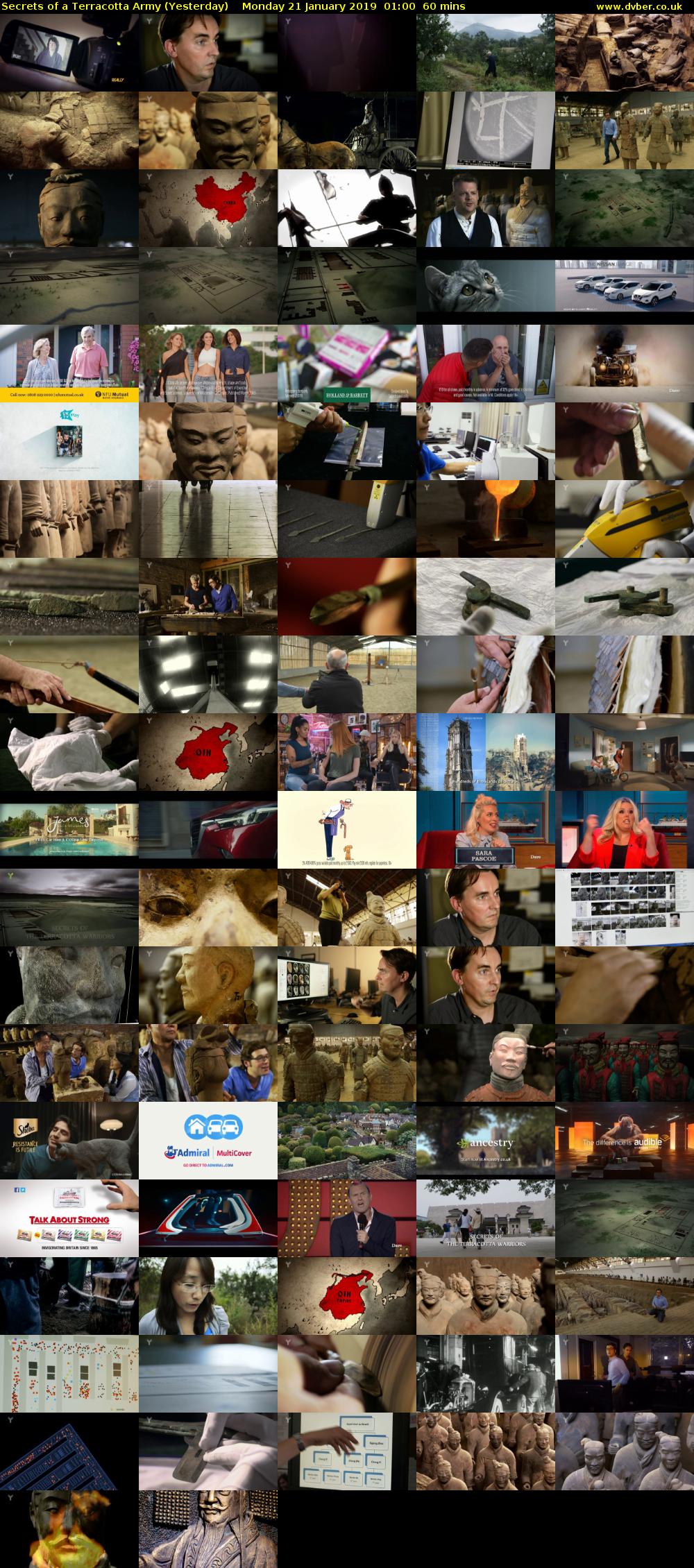 Secrets of a Terracotta Army (Yesterday) Monday 21 January 2019 01:00 - 02:00