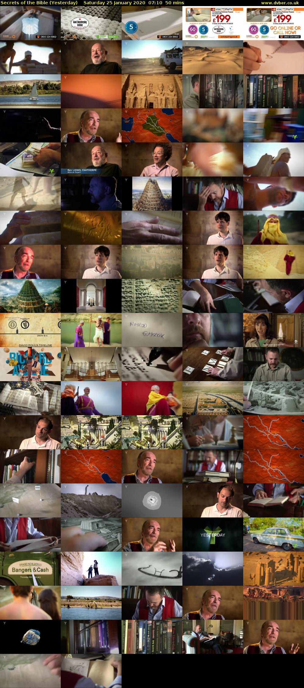 Secrets of the Bible (Yesterday) Saturday 25 January 2020 07:10 - 08:00