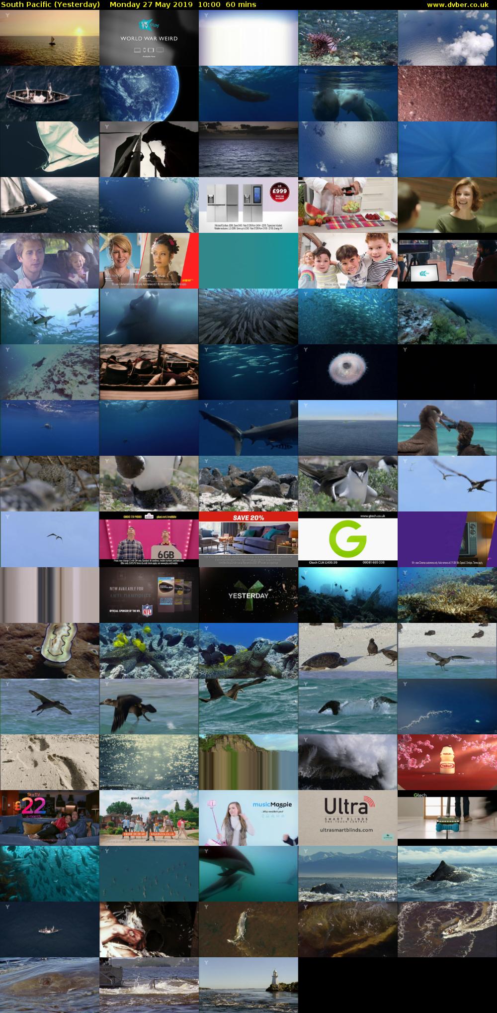 South Pacific (Yesterday) Monday 27 May 2019 10:00 - 11:00