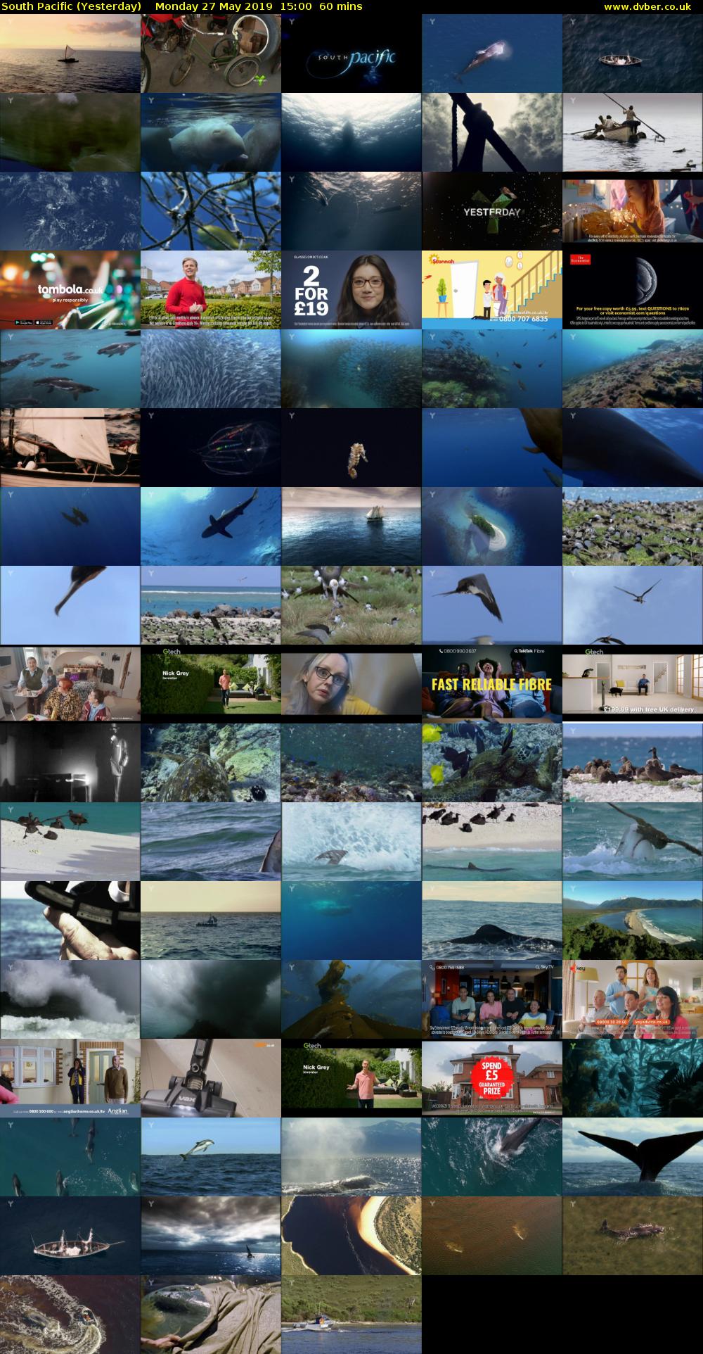 South Pacific (Yesterday) Monday 27 May 2019 15:00 - 16:00