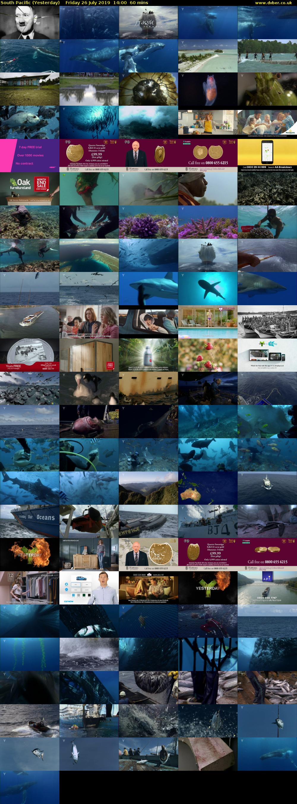 South Pacific (Yesterday) Friday 26 July 2019 14:00 - 15:00