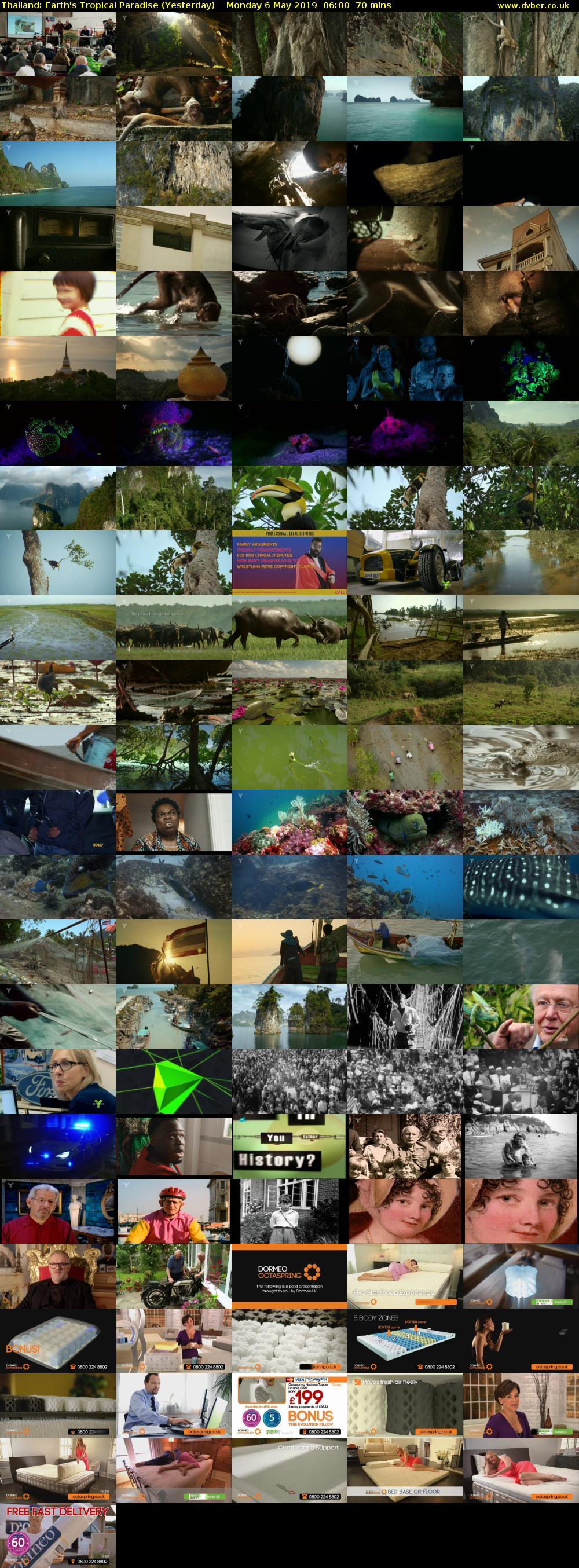 Thailand: Earth's Tropical Paradise (Yesterday) Monday 6 May 2019 06:00 - 07:10