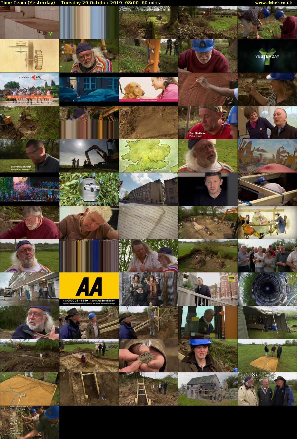 Time Team (Yesterday) Tuesday 29 October 2019 08:00 - 09:00