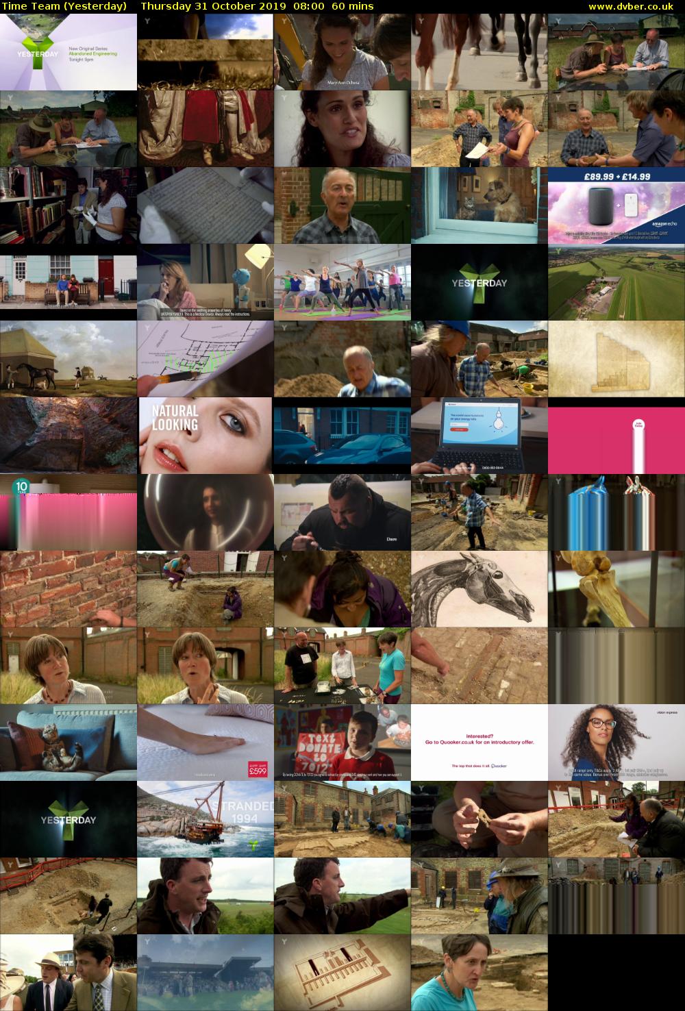 Time Team (Yesterday) Thursday 31 October 2019 08:00 - 09:00