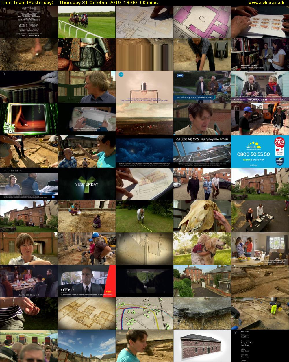 Time Team (Yesterday) Thursday 31 October 2019 13:00 - 14:00