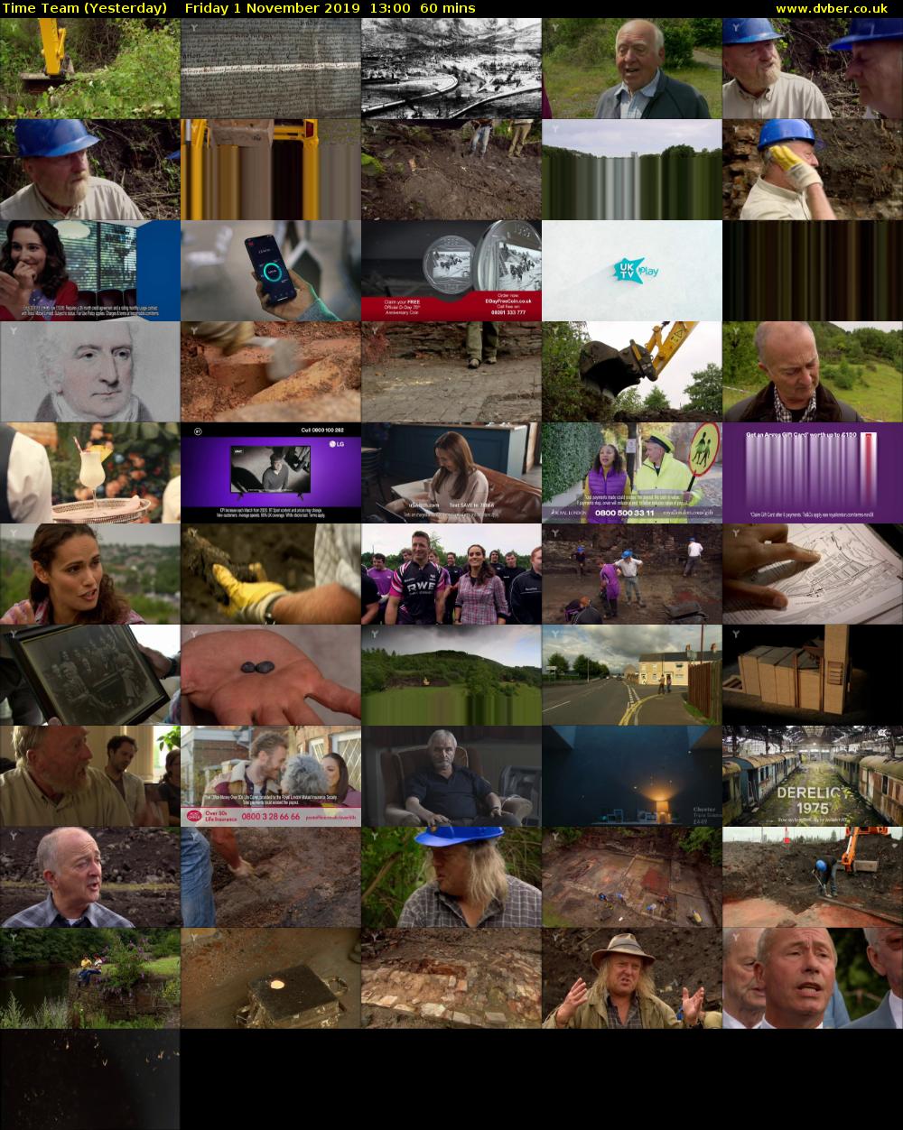 Time Team (Yesterday) Friday 1 November 2019 13:00 - 14:00