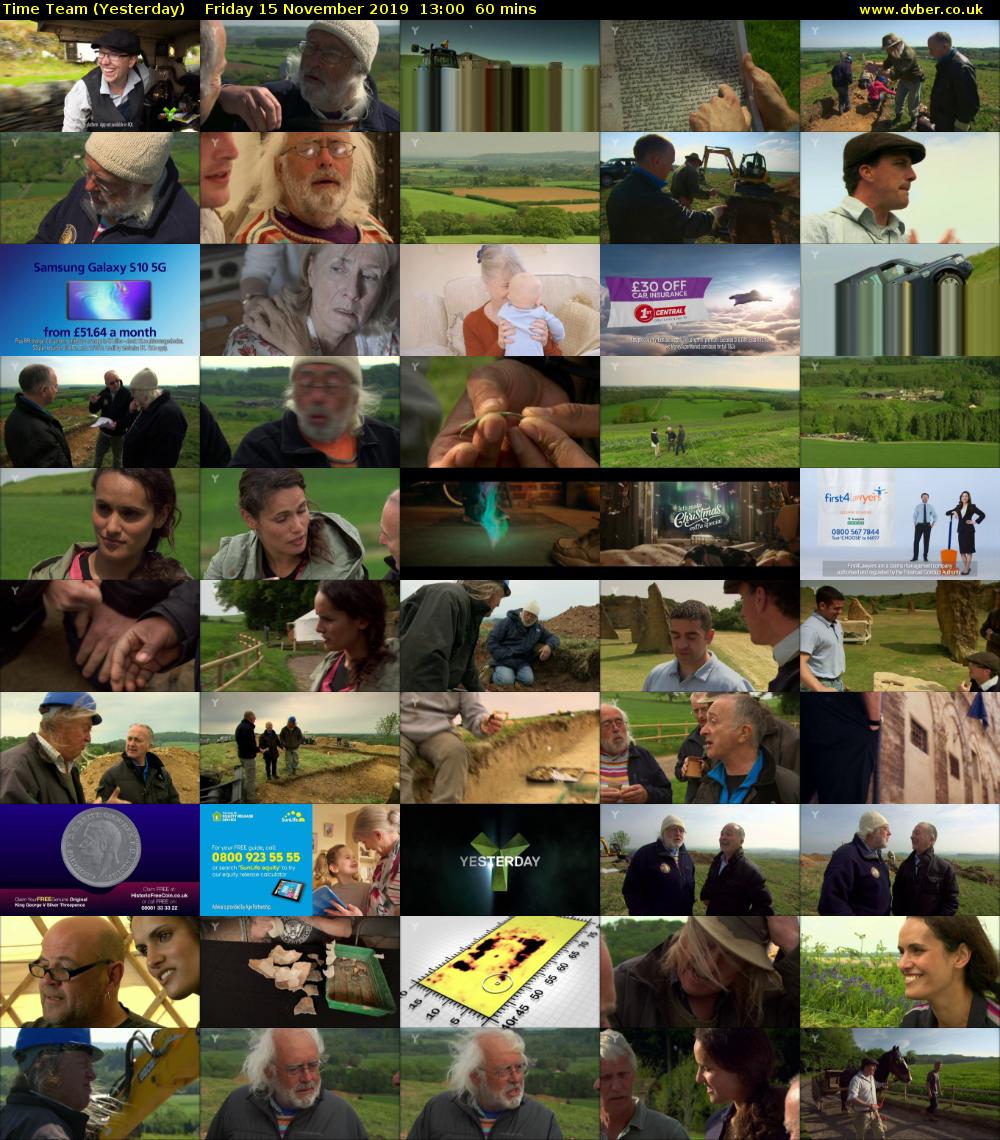 Time Team (Yesterday) Friday 15 November 2019 13:00 - 14:00