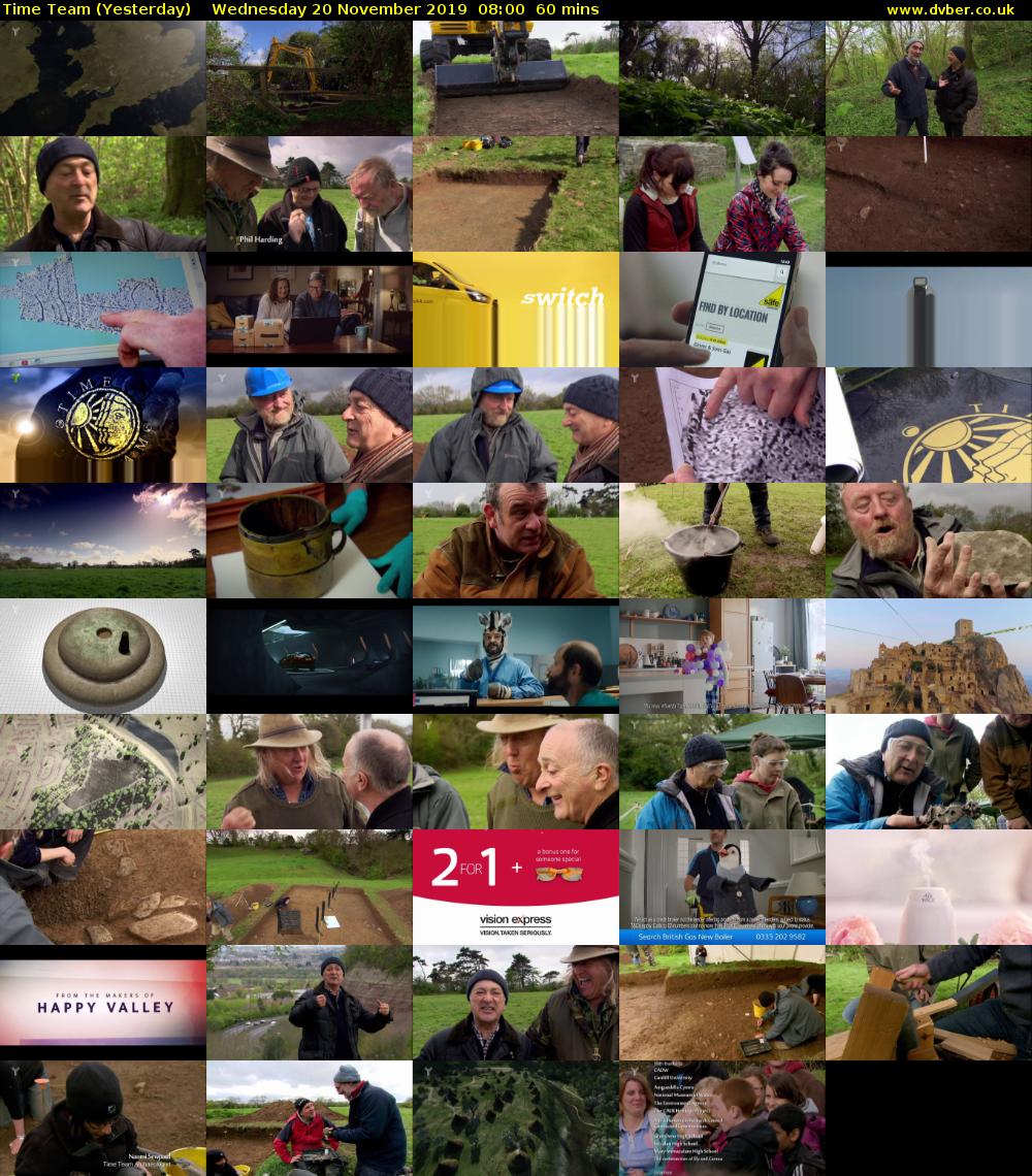 Time Team (Yesterday) Wednesday 20 November 2019 08:00 - 09:00