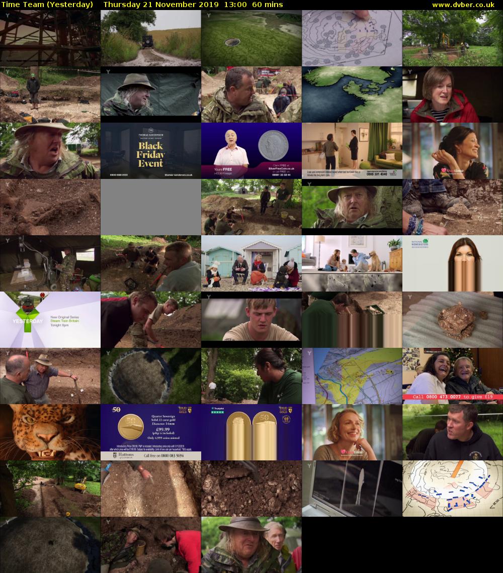 Time Team (Yesterday) Thursday 21 November 2019 13:00 - 14:00