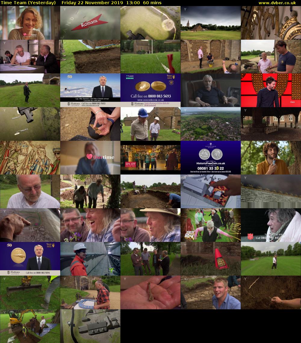 Time Team (Yesterday) Friday 22 November 2019 13:00 - 14:00