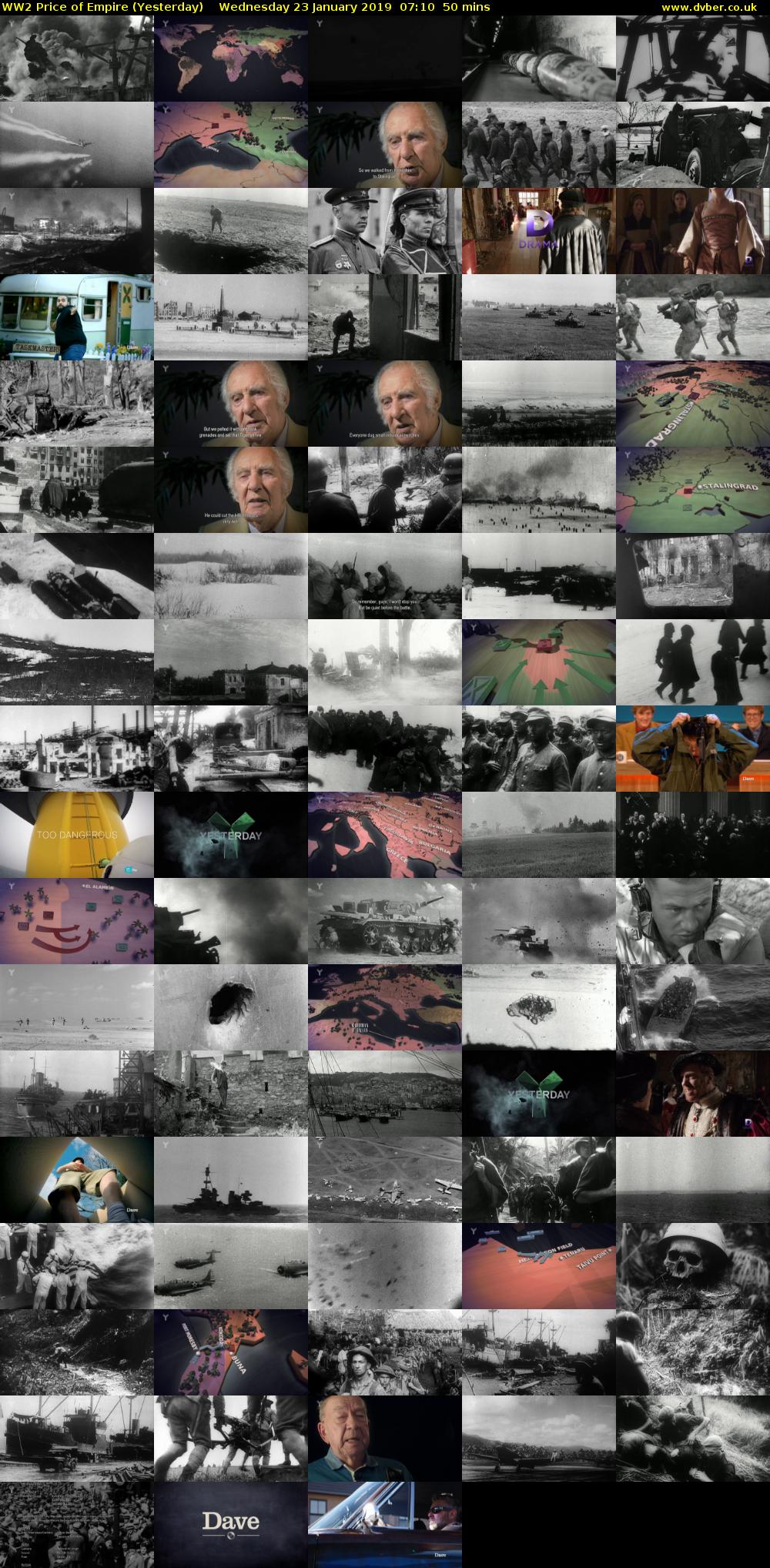 WW2 Price of Empire (Yesterday) Wednesday 23 January 2019 07:10 - 08:00