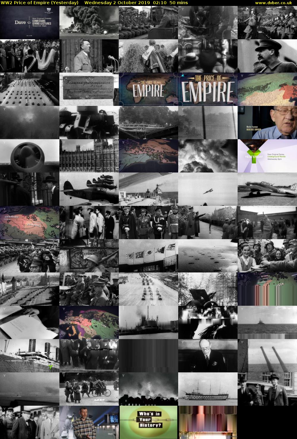 WW2 Price of Empire (Yesterday) Wednesday 2 October 2019 02:10 - 03:00
