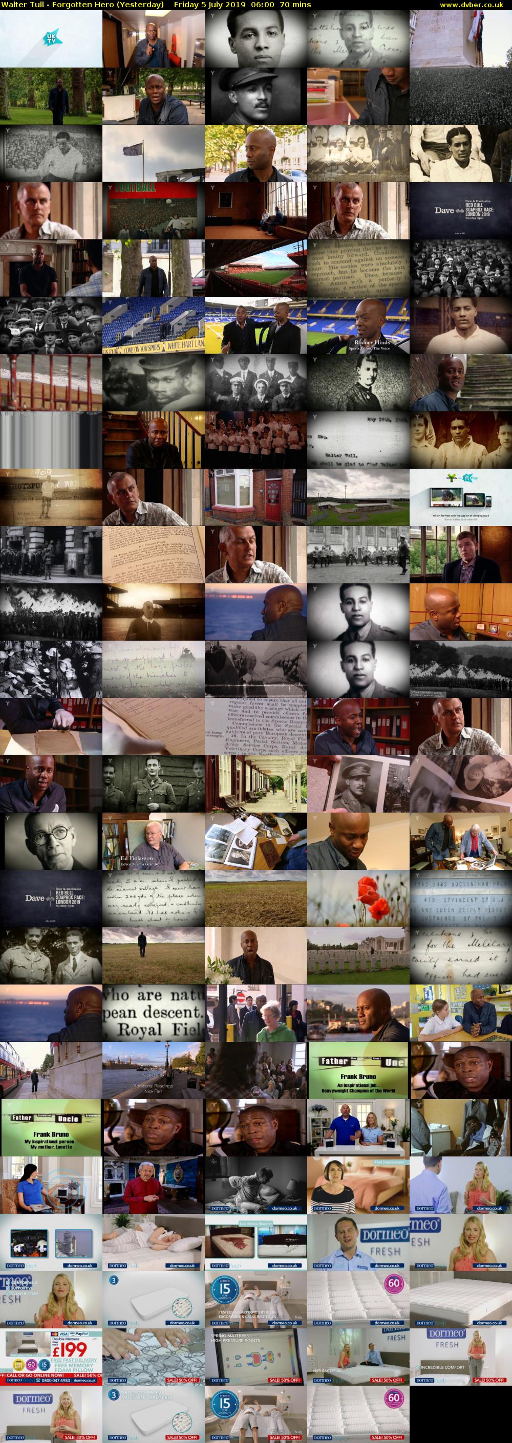 Walter Tull - Forgotten Hero (Yesterday) Friday 5 July 2019 06:00 - 07:10