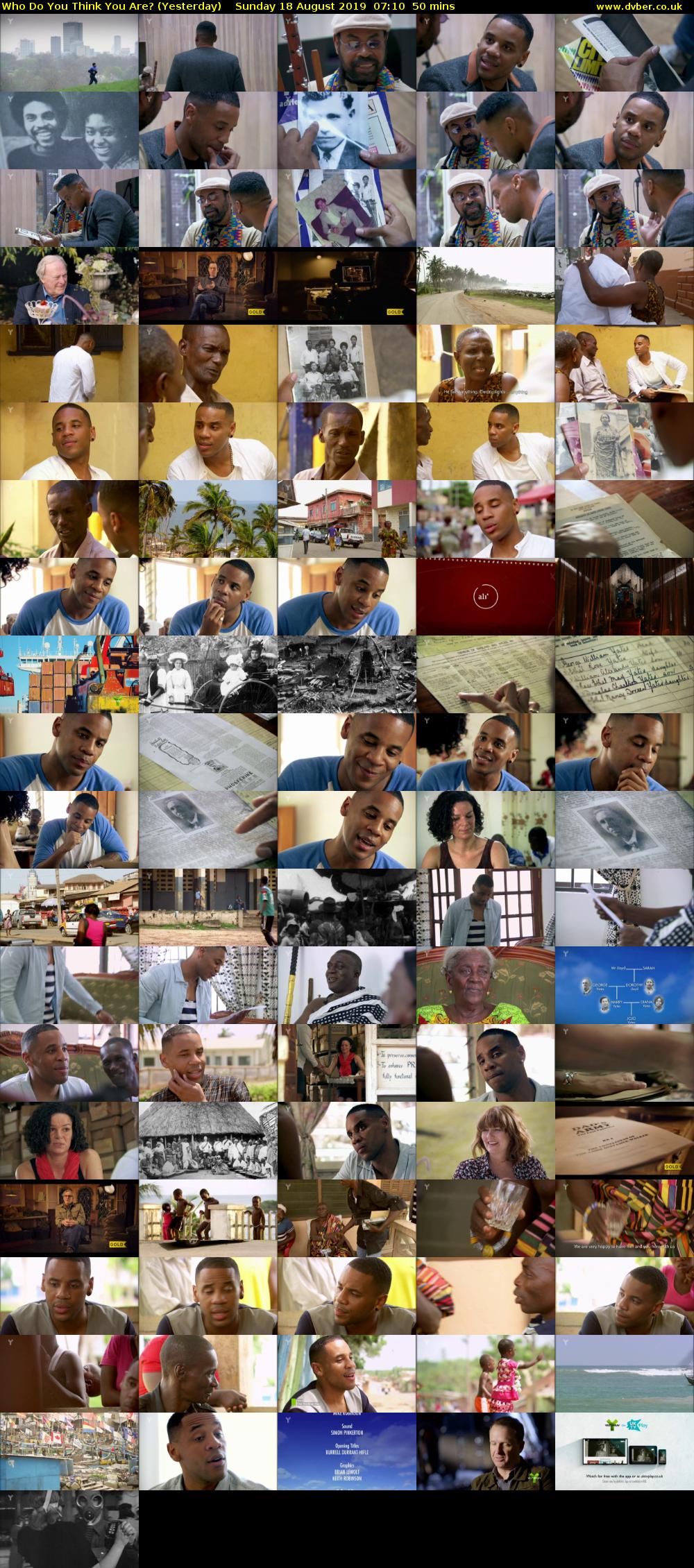 Who Do You Think You Are? (Yesterday) Sunday 18 August 2019 07:10 - 08:00