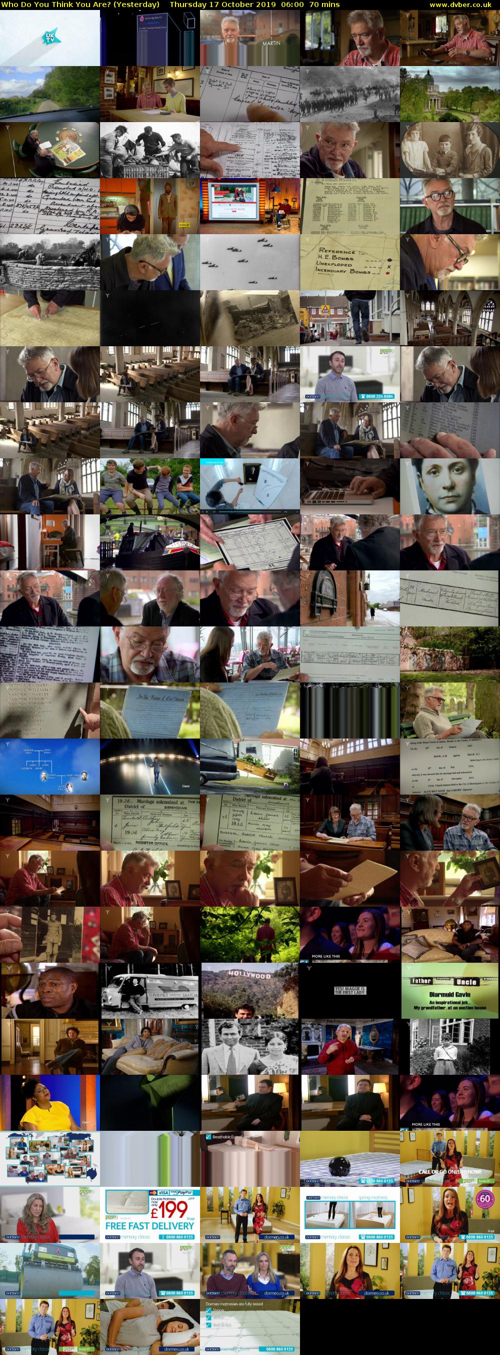 Who Do You Think You Are? (Yesterday) Thursday 17 October 2019 06:00 - 07:10