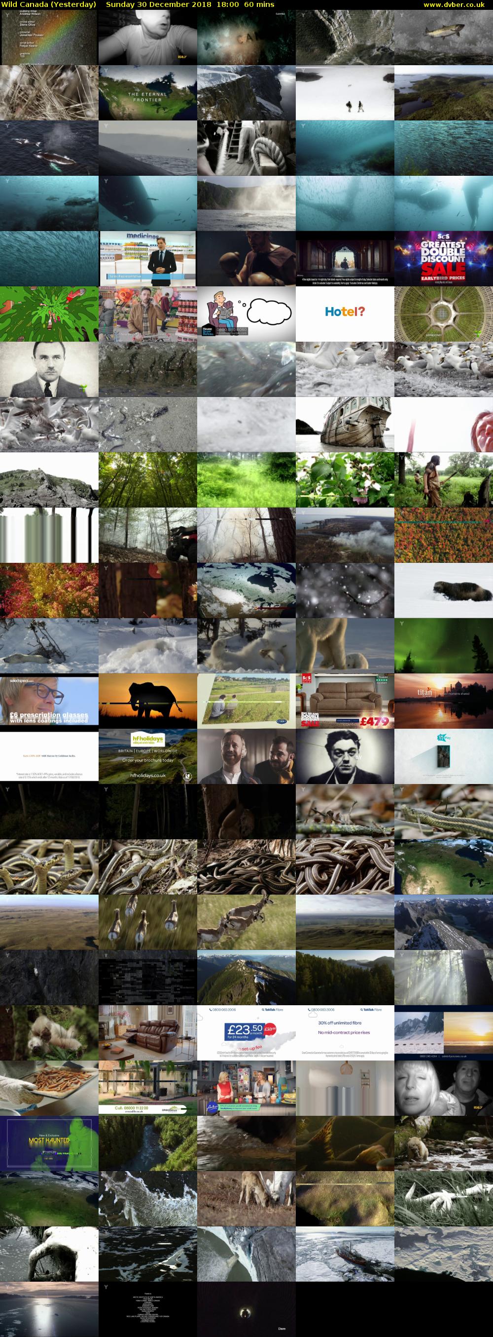 Wild Canada (Yesterday) Sunday 30 December 2018 18:00 - 19:00