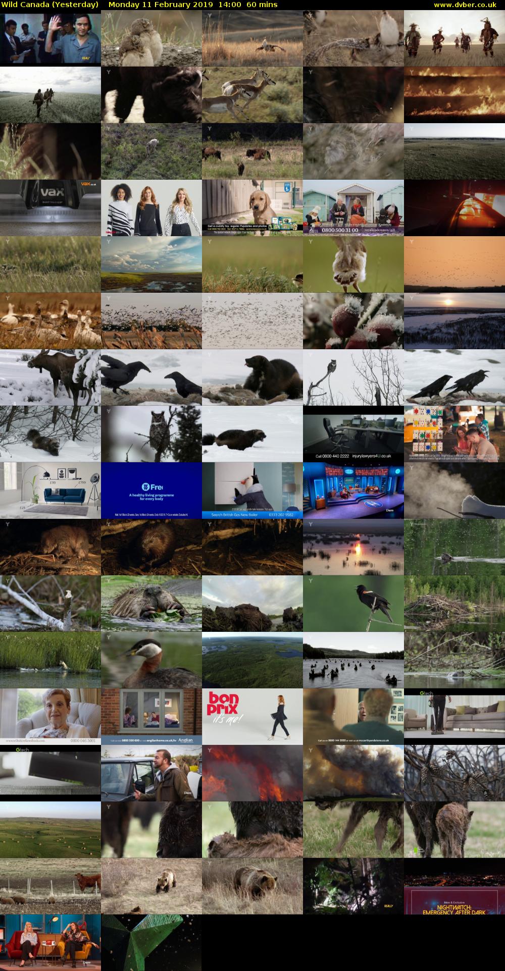 Wild Canada (Yesterday) Monday 11 February 2019 14:00 - 15:00
