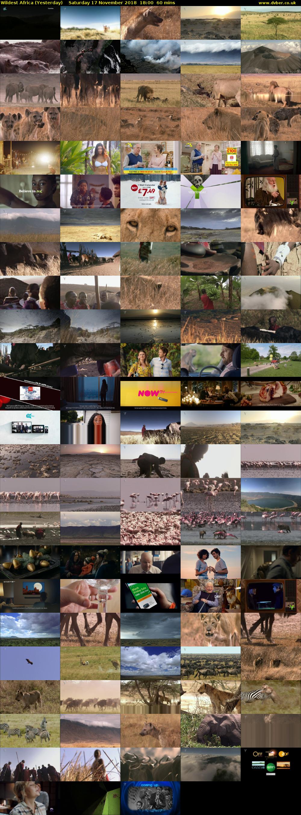 Wildest Africa (Yesterday) Saturday 17 November 2018 18:00 - 19:00