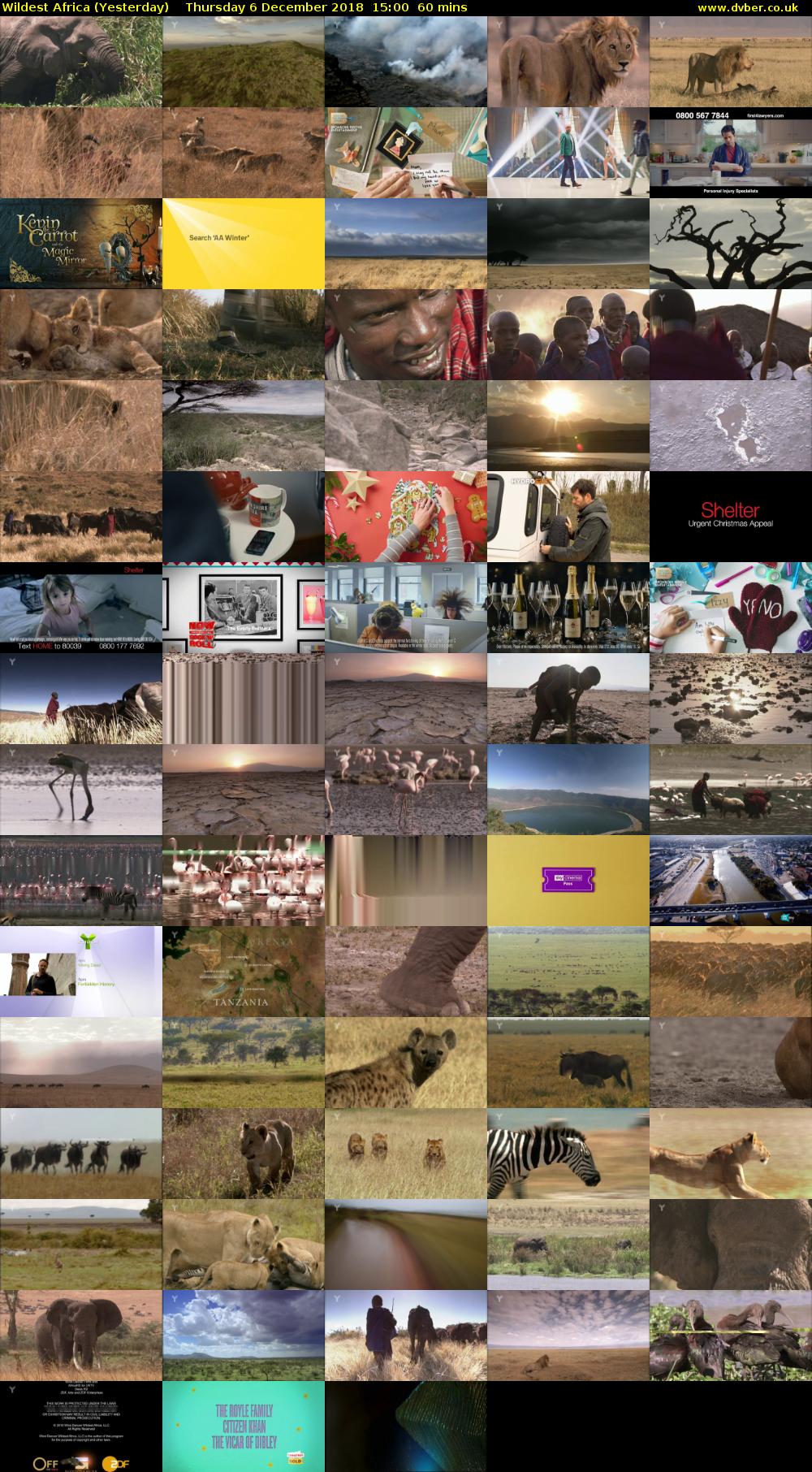 Wildest Africa (Yesterday) Thursday 6 December 2018 15:00 - 16:00