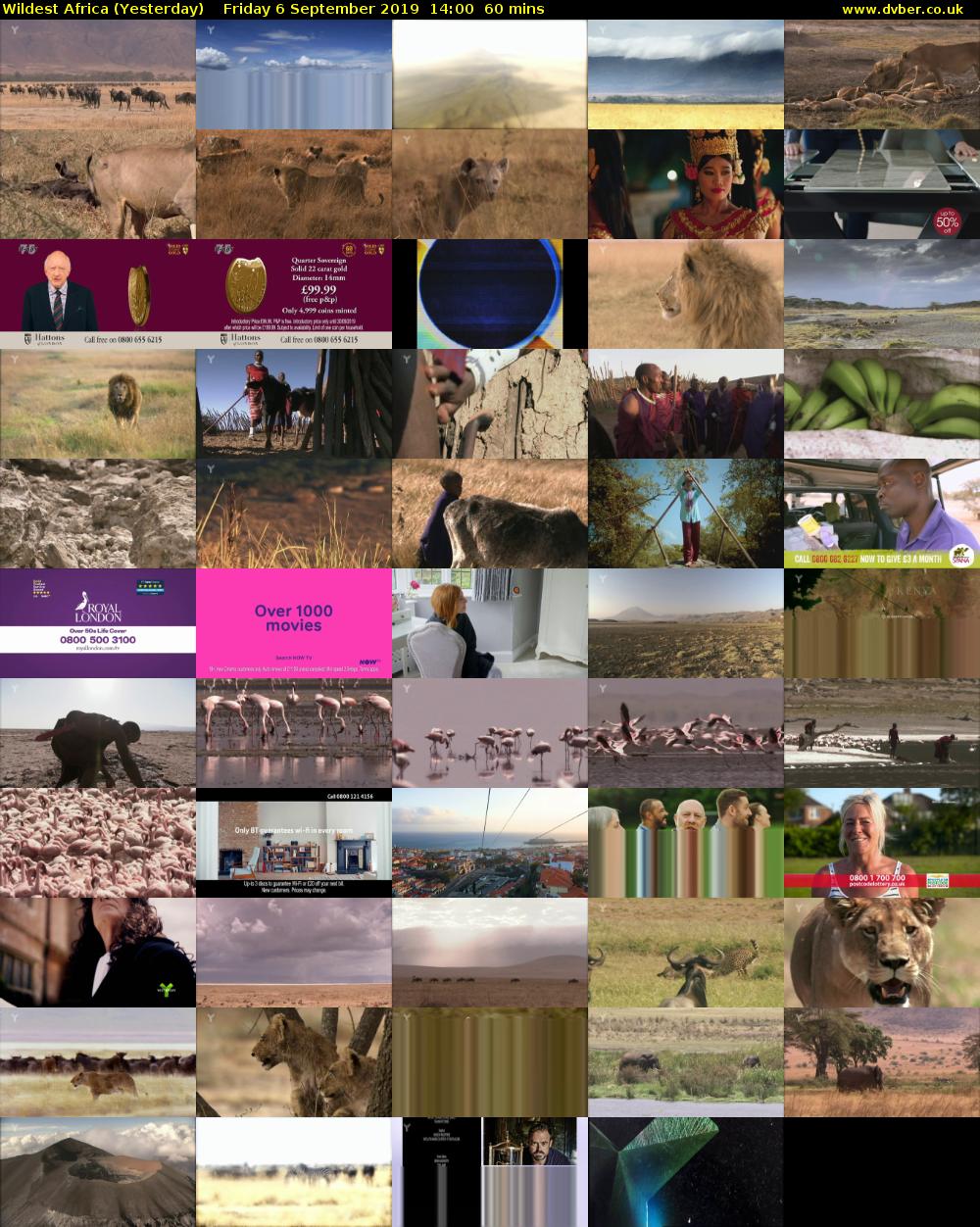 Wildest Africa (Yesterday) Friday 6 September 2019 14:00 - 15:00