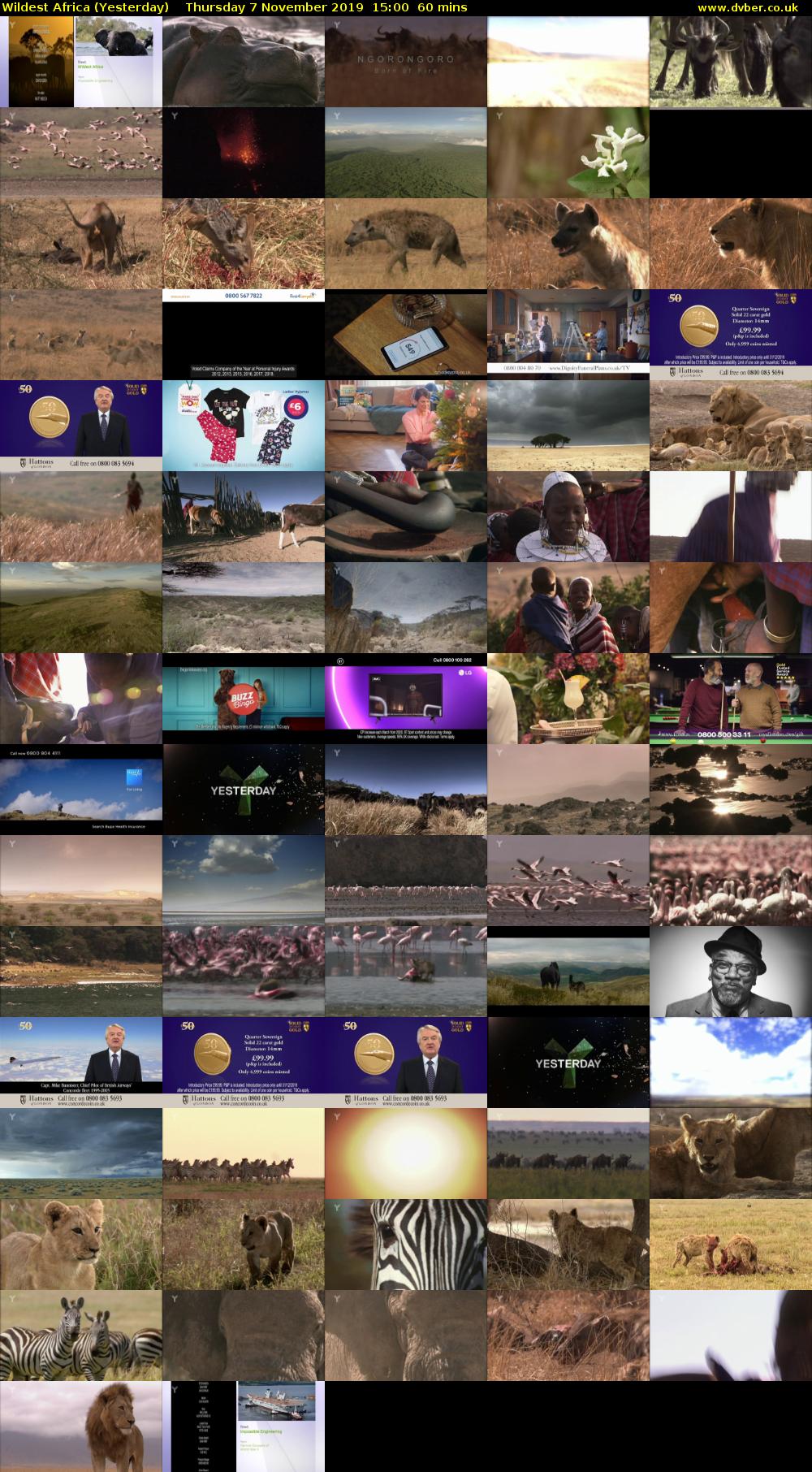 Wildest Africa (Yesterday) Thursday 7 November 2019 15:00 - 16:00