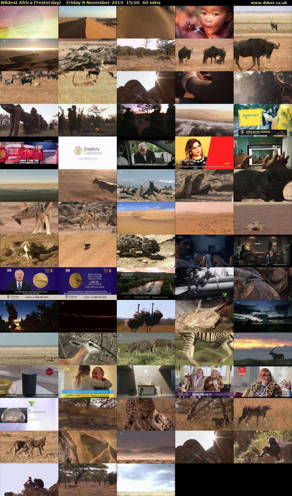 Wildest Africa (Yesterday) Friday 8 November 2019 15:00 - 16:00