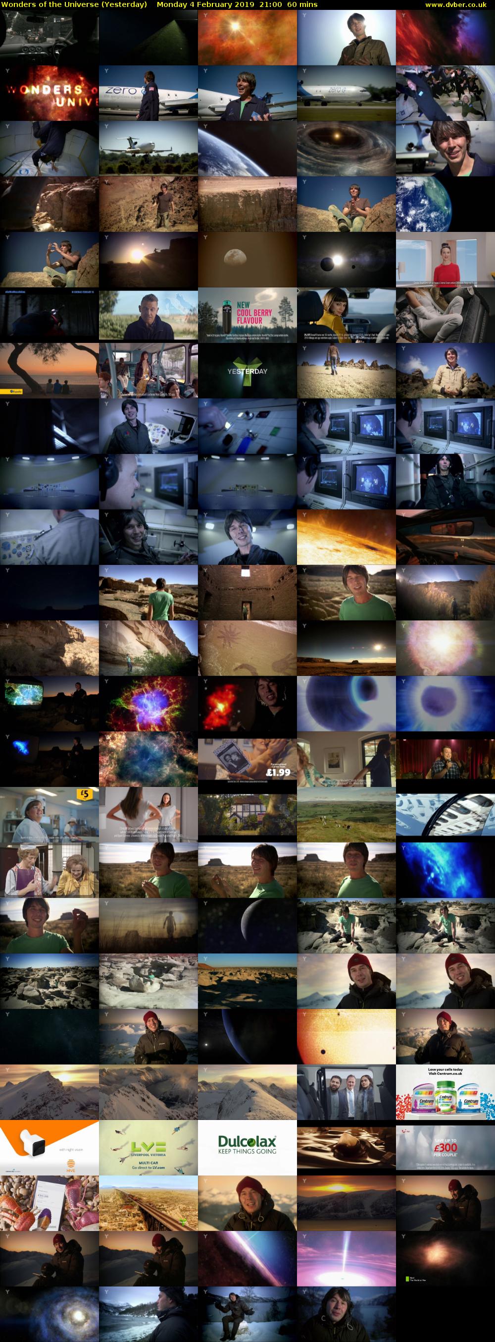 Wonders of the Universe (Yesterday) Monday 4 February 2019 21:00 - 22:00