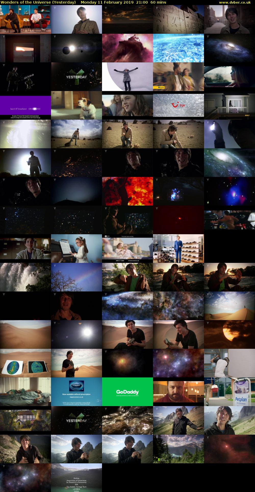 Wonders of the Universe (Yesterday) Monday 11 February 2019 21:00 - 22:00