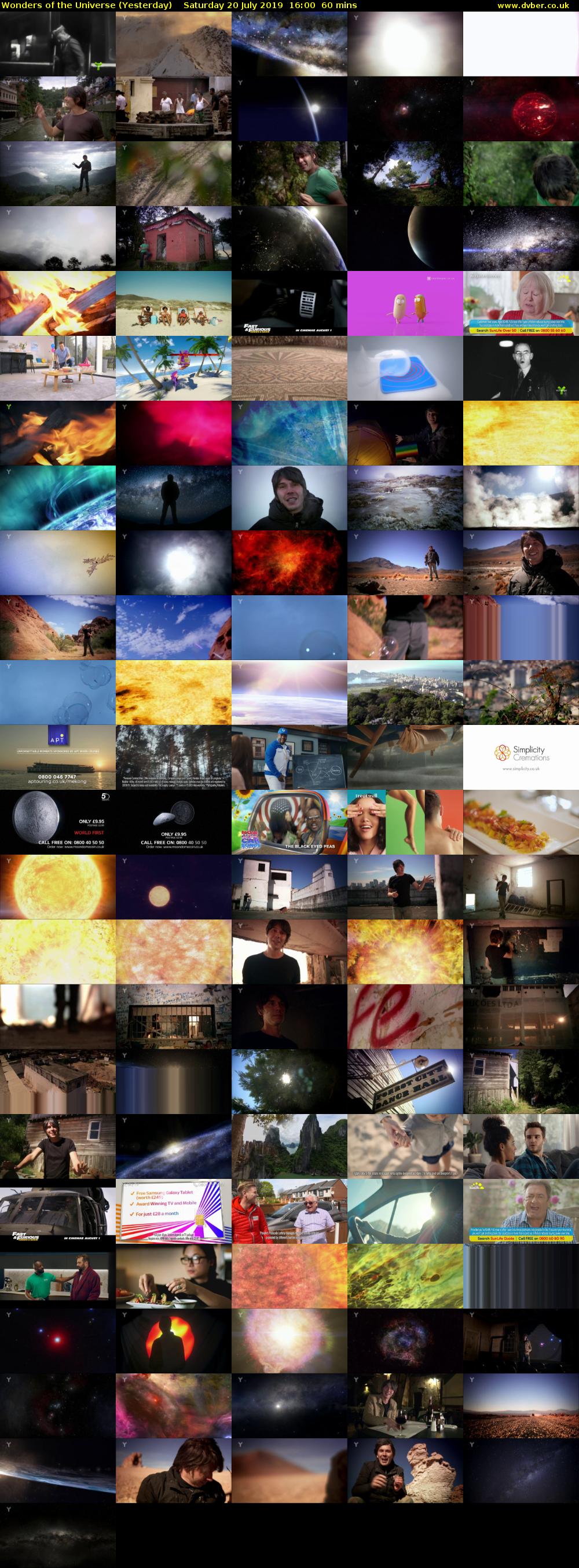 Wonders of the Universe (Yesterday) Saturday 20 July 2019 16:00 - 17:00