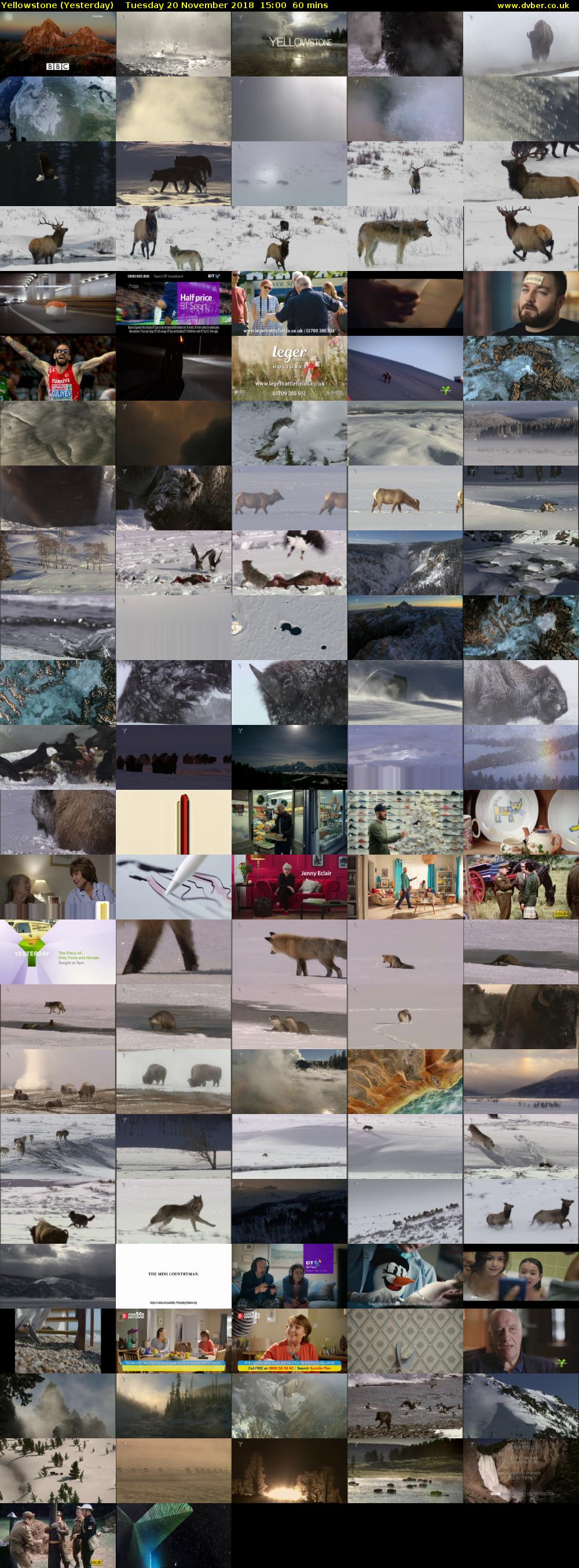 Yellowstone (Yesterday) Tuesday 20 November 2018 15:00 - 16:00