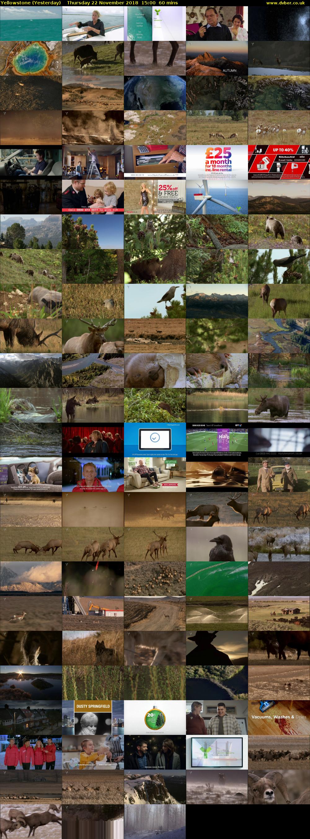 Yellowstone (Yesterday) Thursday 22 November 2018 15:00 - 16:00