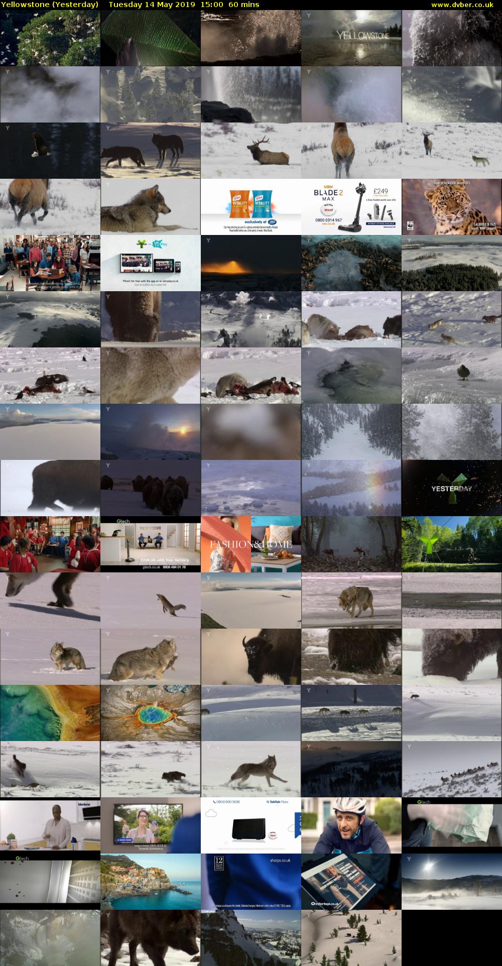 Yellowstone (Yesterday) Tuesday 14 May 2019 15:00 - 16:00