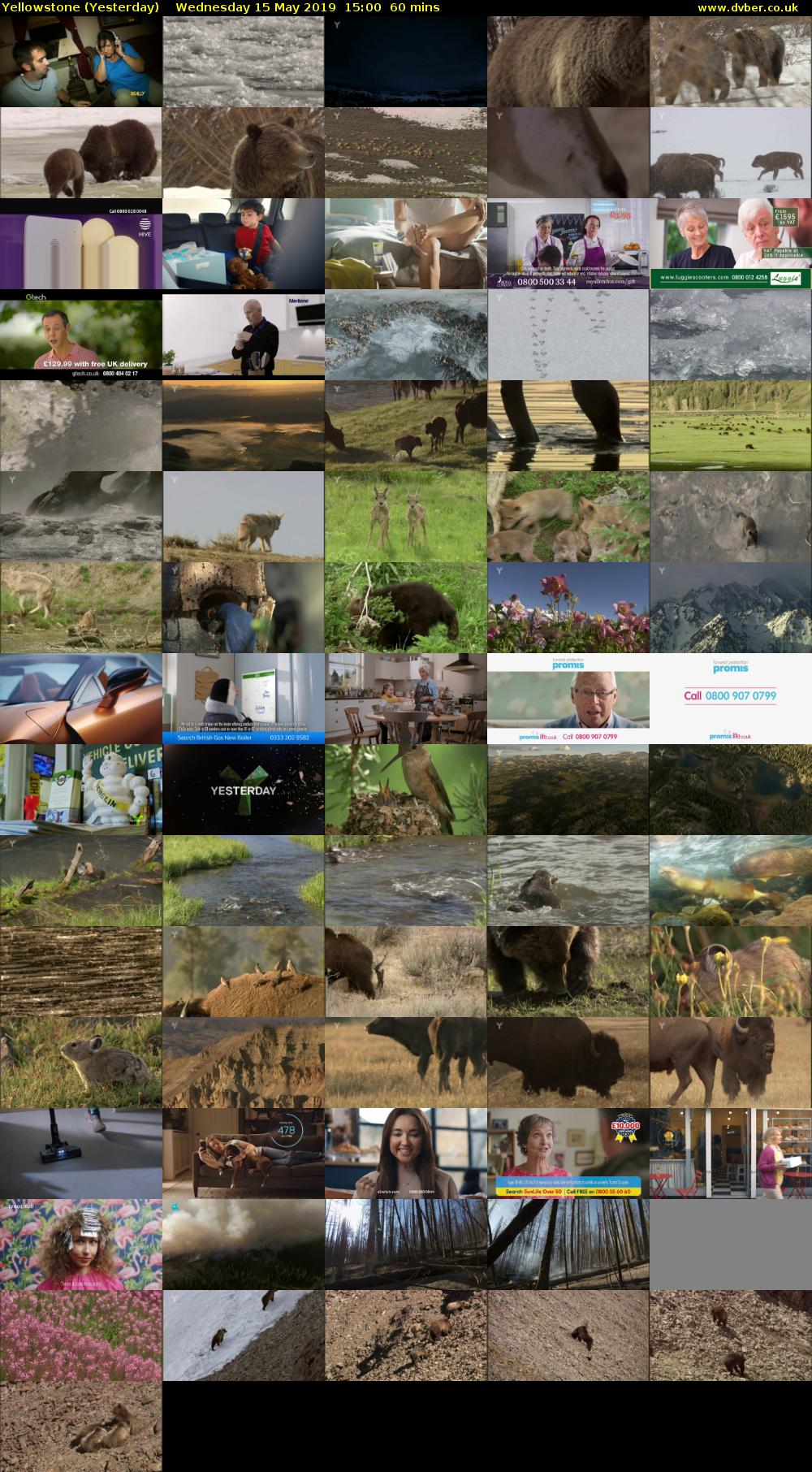 Yellowstone (Yesterday) Wednesday 15 May 2019 15:00 - 16:00