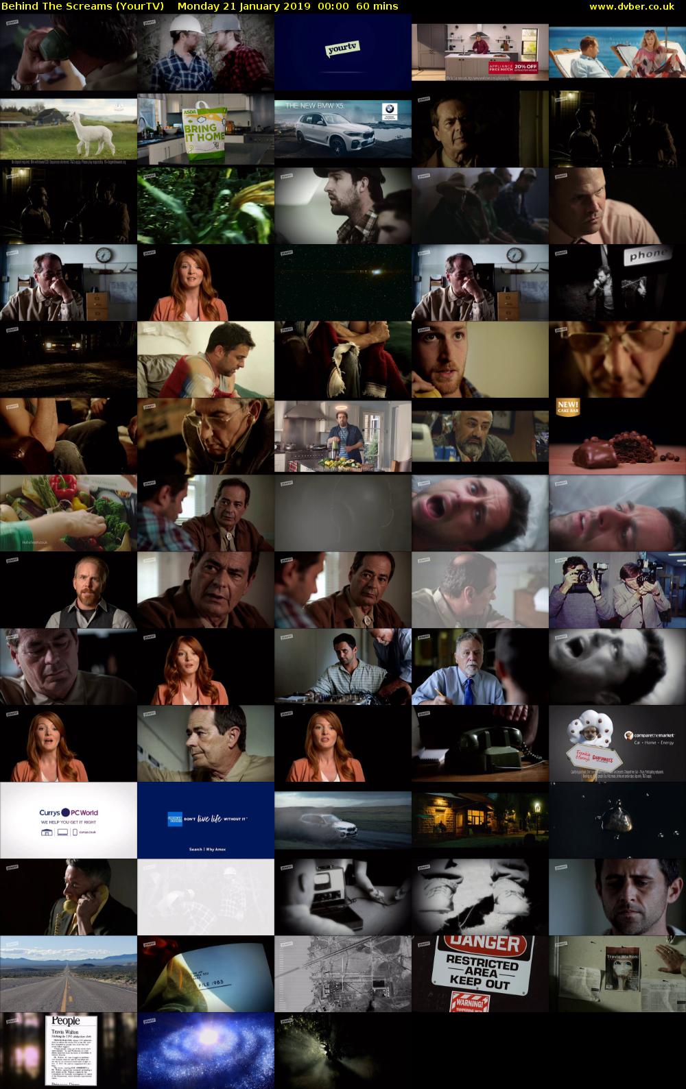 Behind The Screams (YourTV) Monday 21 January 2019 00:00 - 01:00