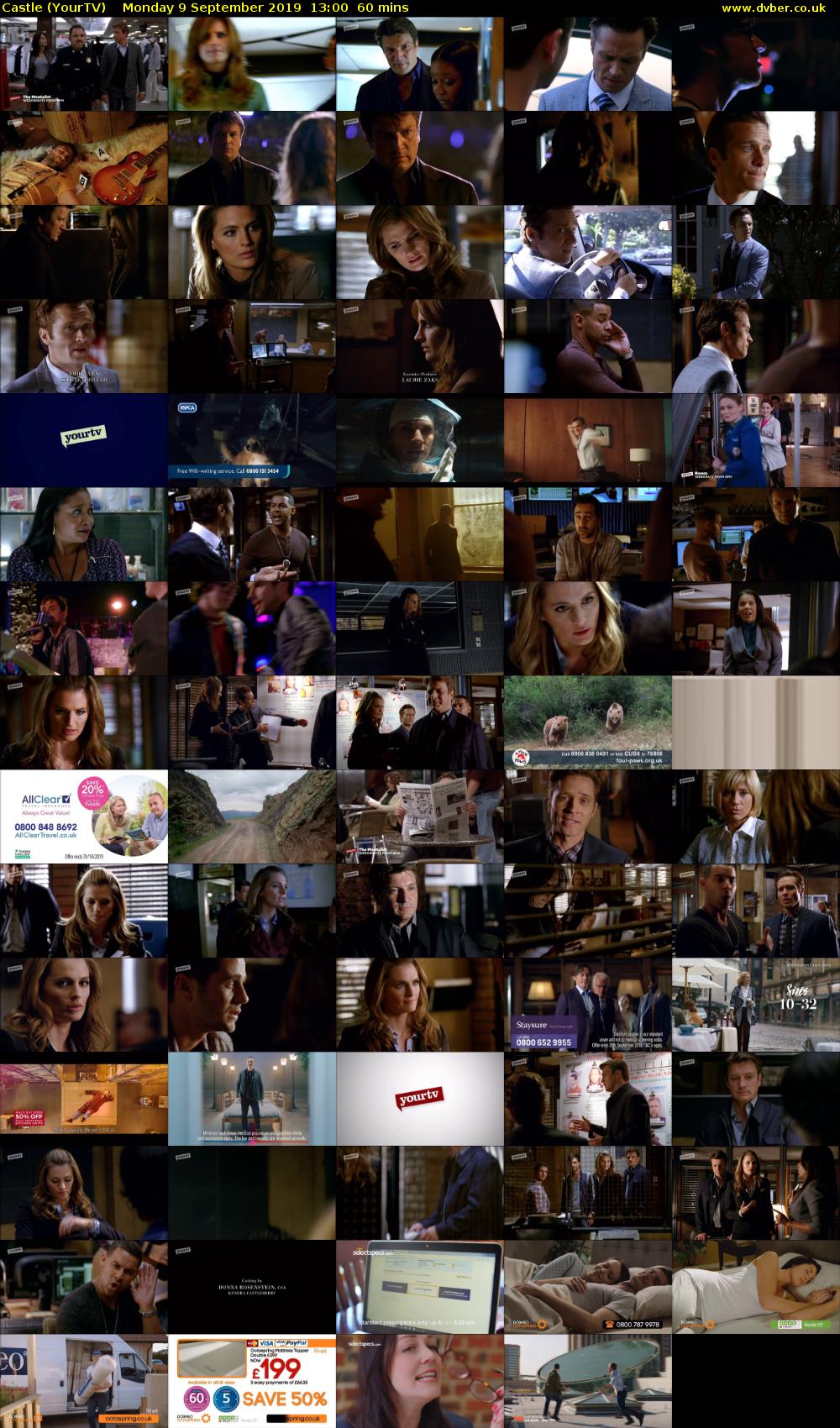 Castle (YourTV) Monday 9 September 2019 13:00 - 14:00
