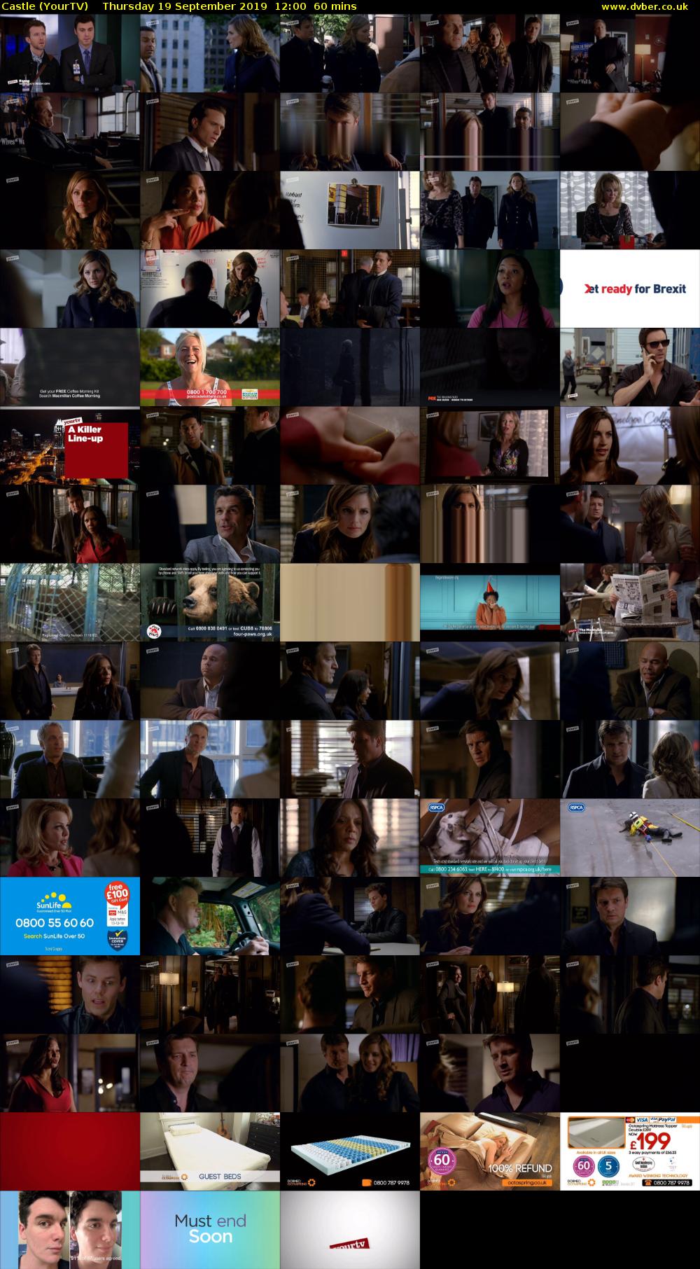 Castle (YourTV) Thursday 19 September 2019 12:00 - 13:00