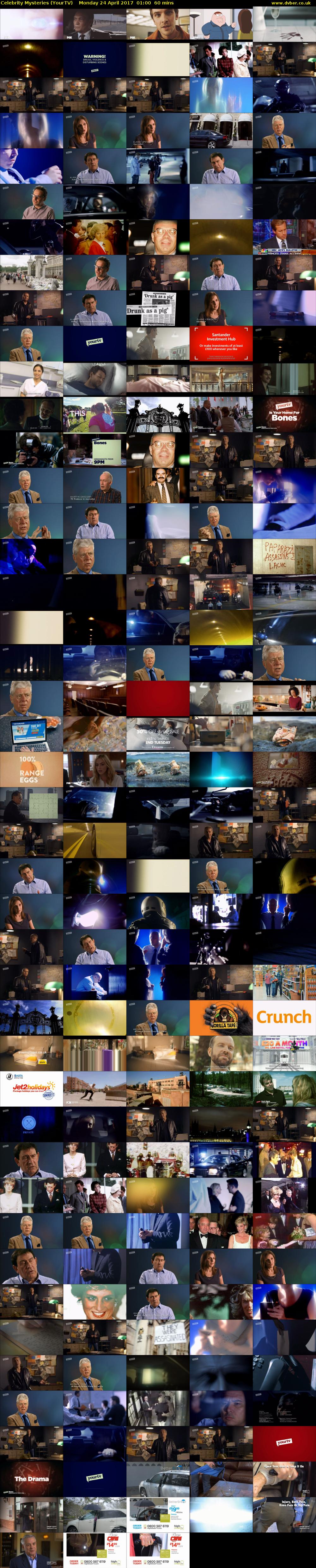 Celebrity Mysteries (YourTV) Monday 24 April 2017 01:00 - 02:00