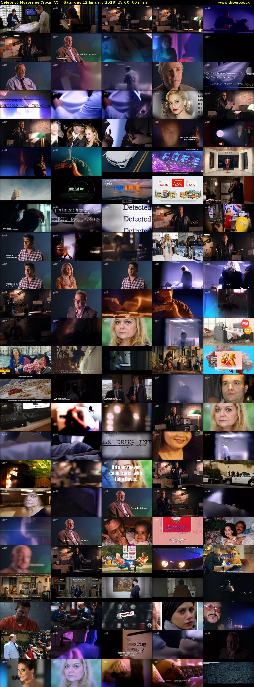 Celebrity Mysteries (YourTV) Saturday 12 January 2019 23:00 - 00:00