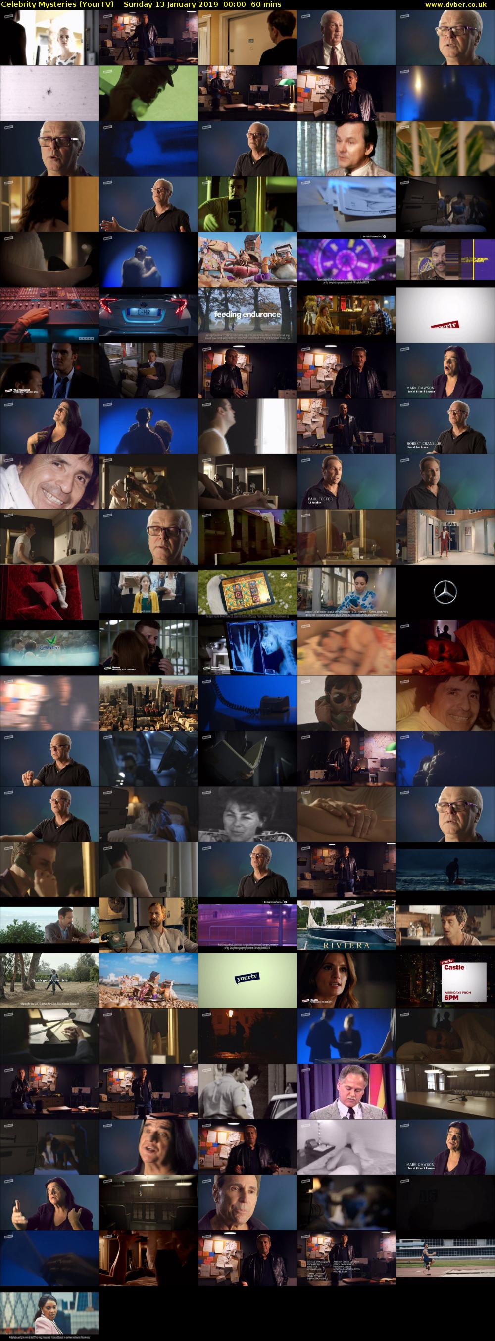 Celebrity Mysteries (YourTV) Sunday 13 January 2019 00:00 - 01:00