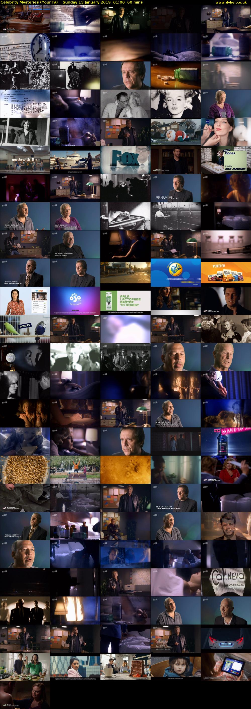 Celebrity Mysteries (YourTV) Sunday 13 January 2019 01:00 - 02:00