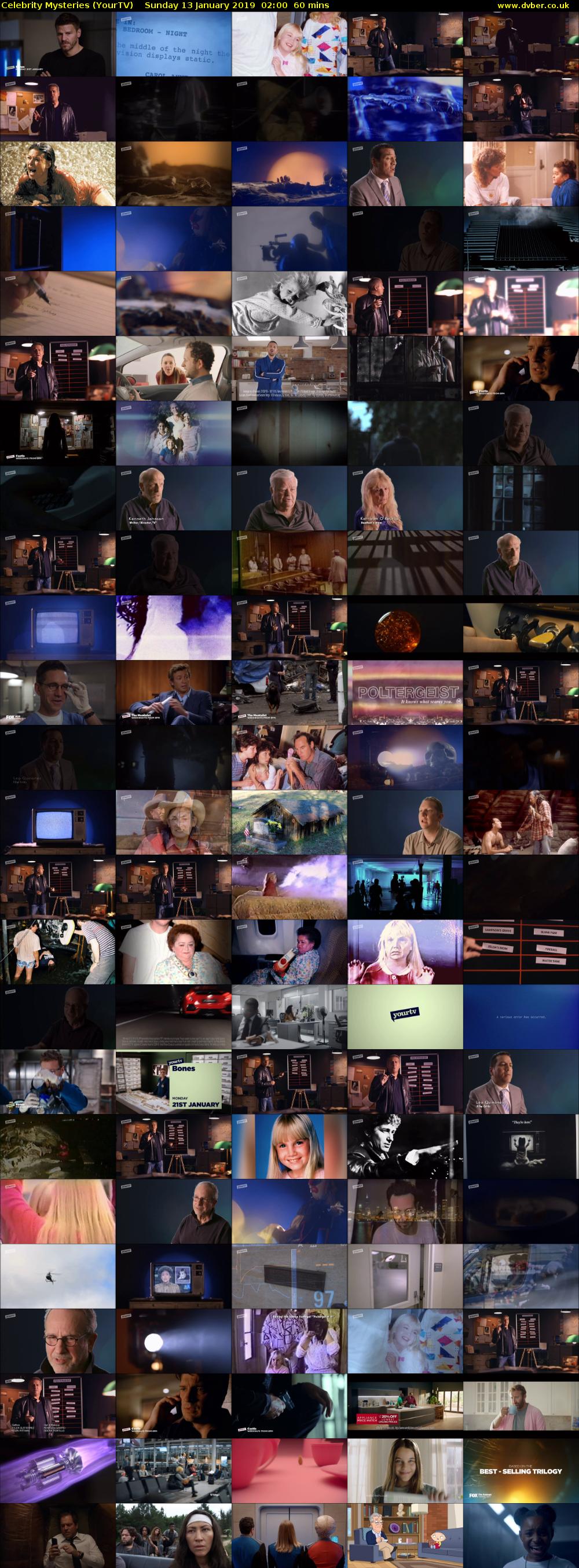 Celebrity Mysteries (YourTV) Sunday 13 January 2019 02:00 - 03:00