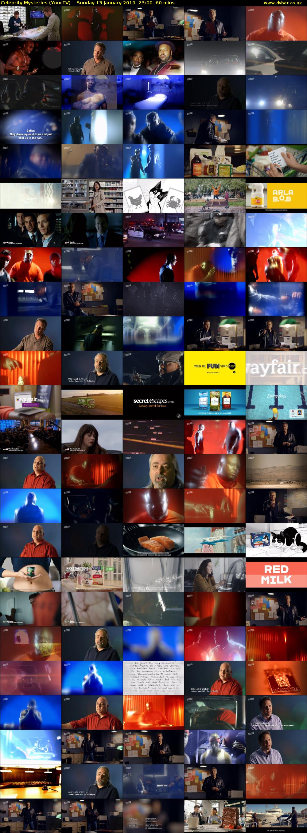 Celebrity Mysteries (YourTV) Sunday 13 January 2019 23:00 - 00:00