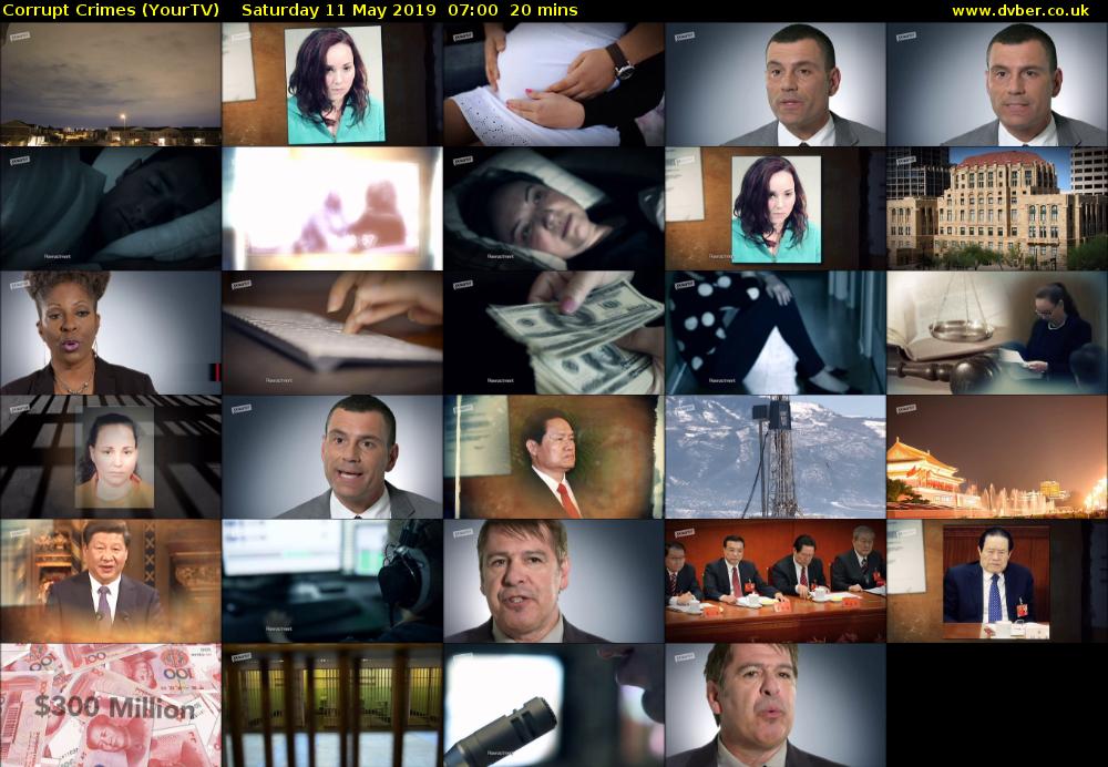 Corrupt Crimes (YourTV) Saturday 11 May 2019 07:00 - 07:20