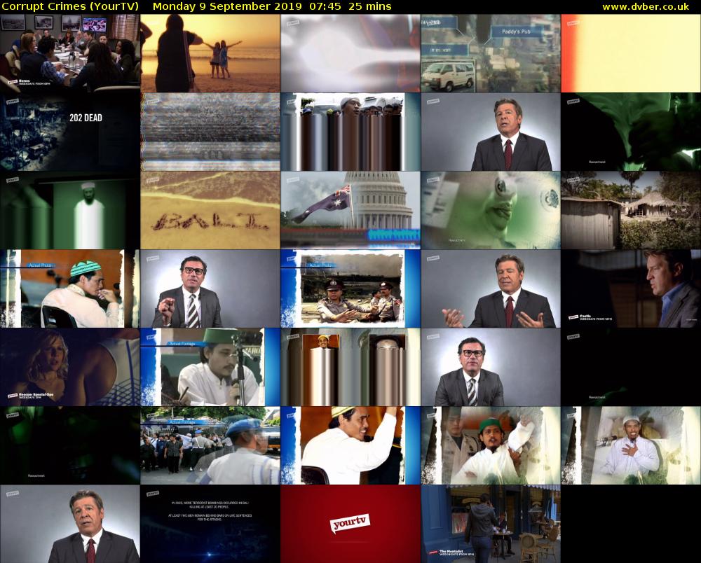 Corrupt Crimes (YourTV) Monday 9 September 2019 07:45 - 08:10